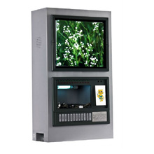 Mobile Phone Charger Kiosk; LCD Screen to Display Advertisements